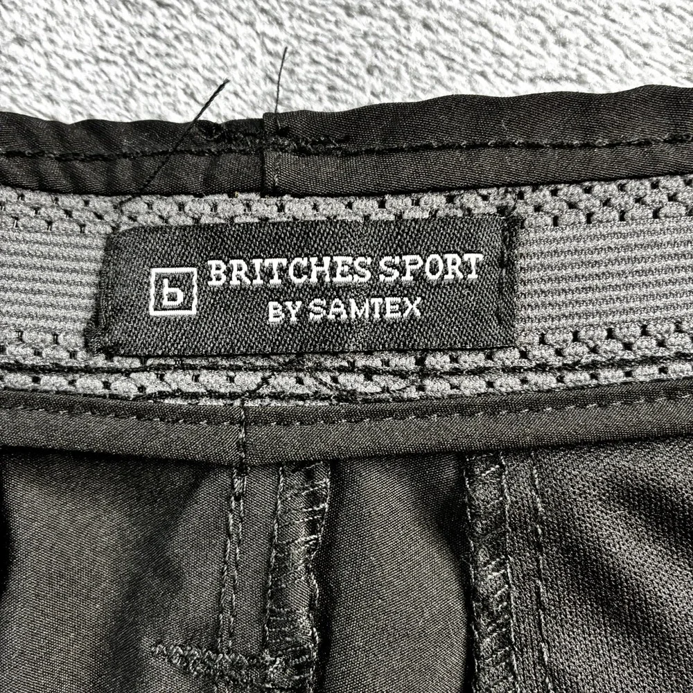 NWT Britches Sport Men's Performance Shorts Black 36 Flat Front Mid Rise Zip Fly